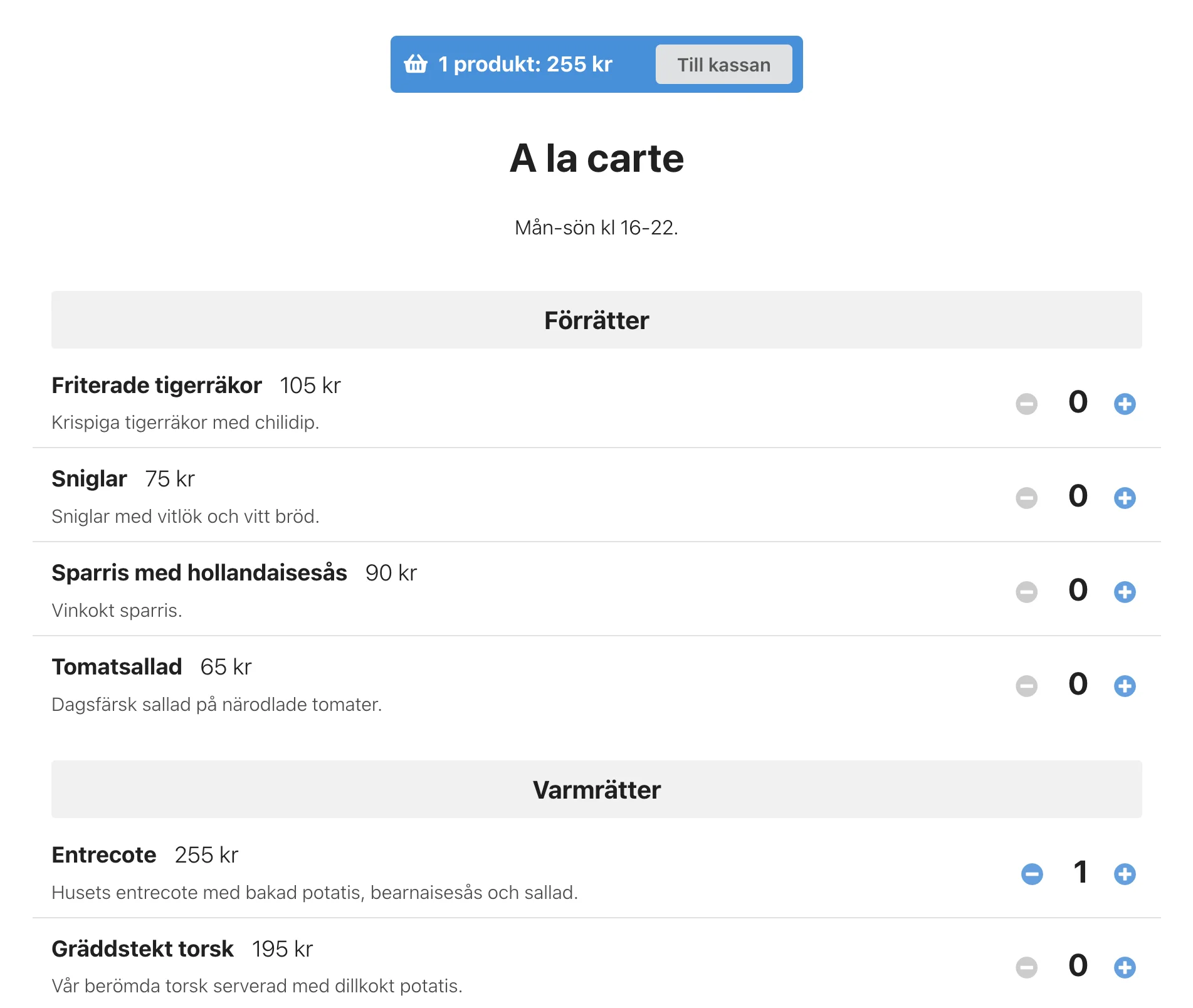 Sälj take away på er hemsida