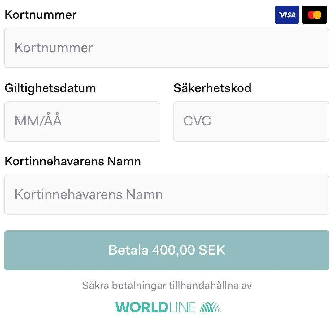 Swish- och kortbetalning