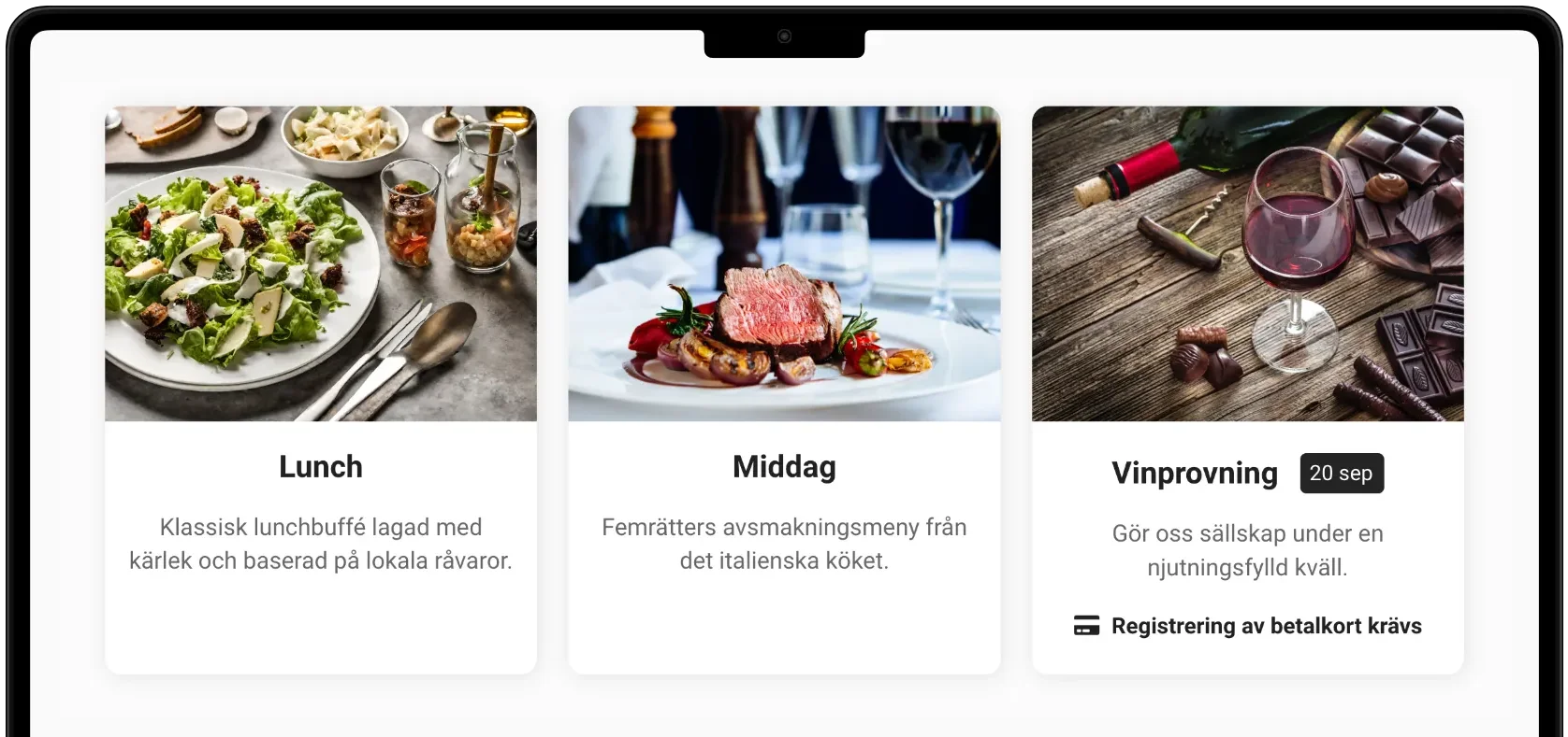 Bordsbokning direkt på er hemsida