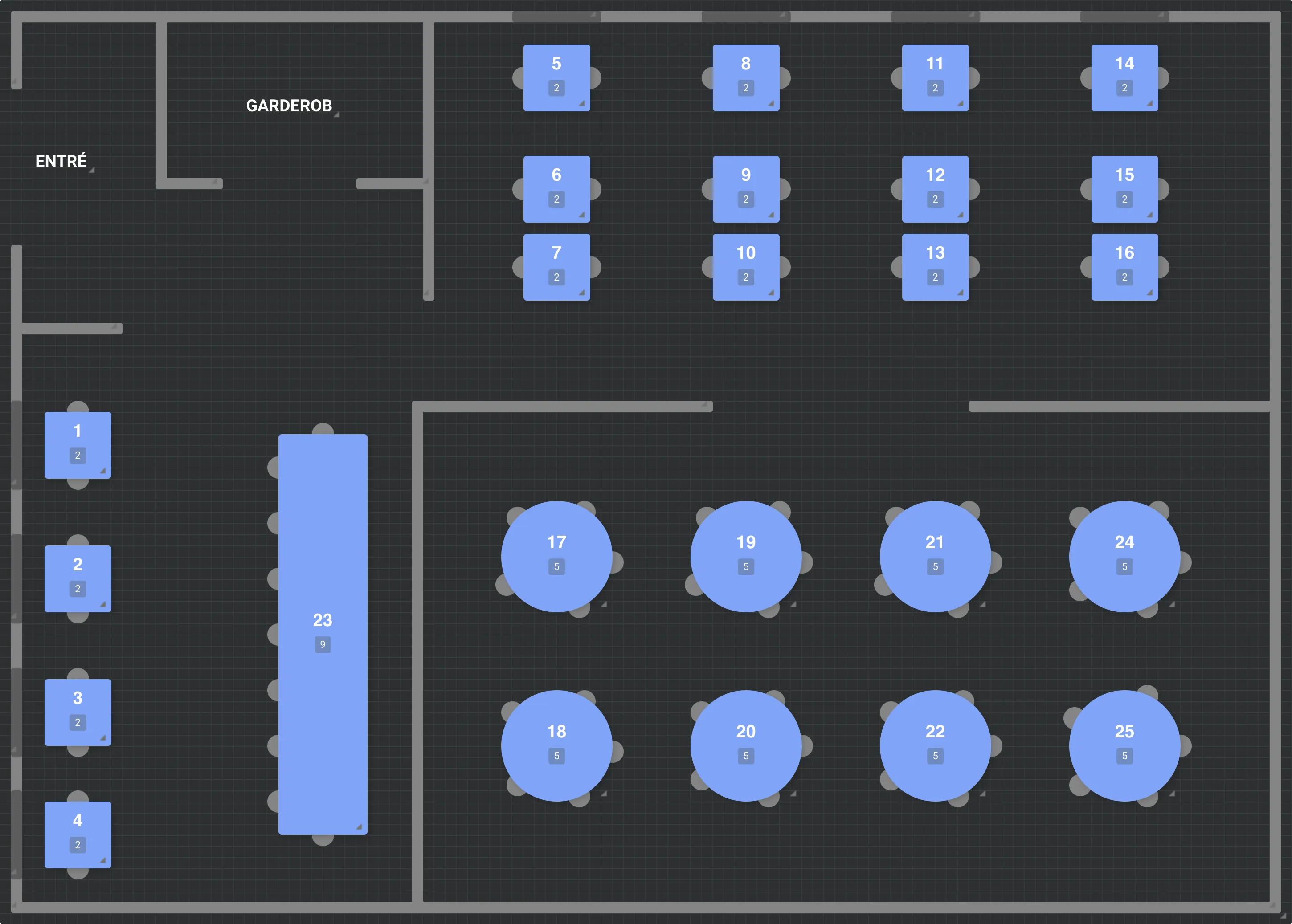 Skapa en bordsplan som speglar er restaurang