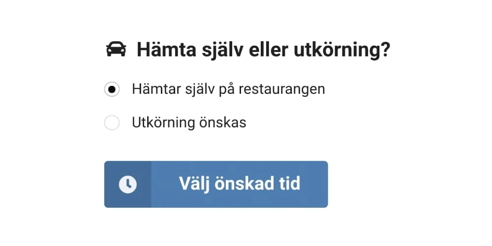 Hämta själv eller utkörning