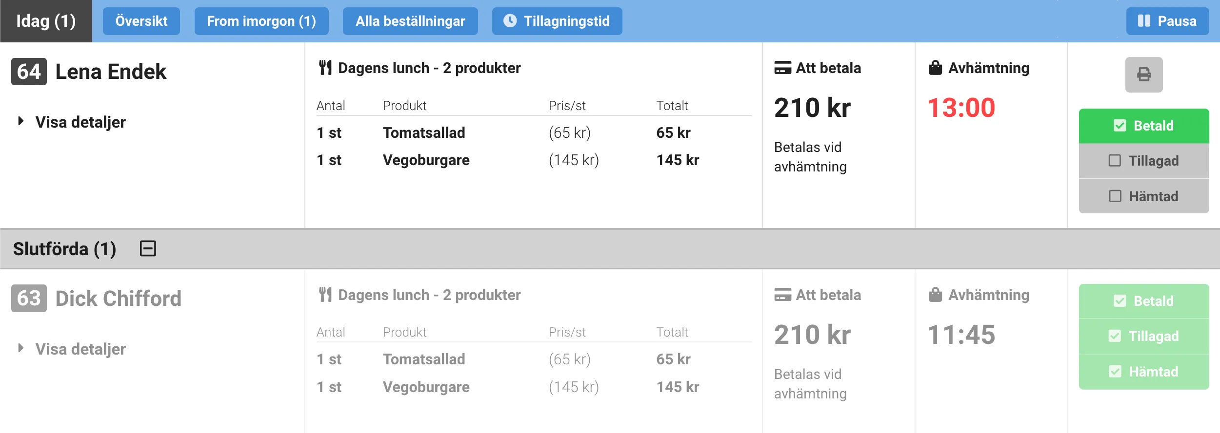 Full koll på beställningar och inställningar
