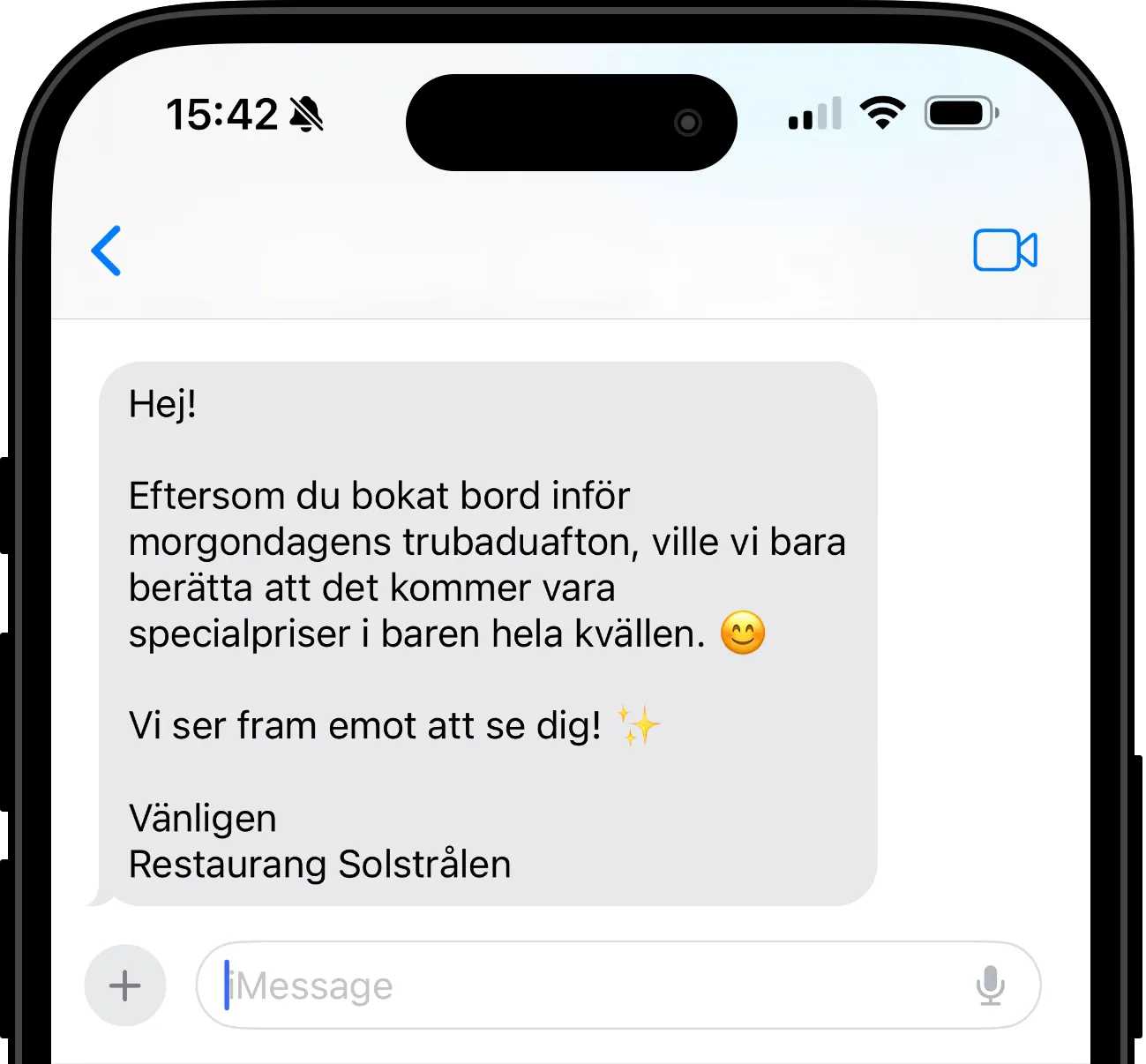 Sms-utskick till valda gäster