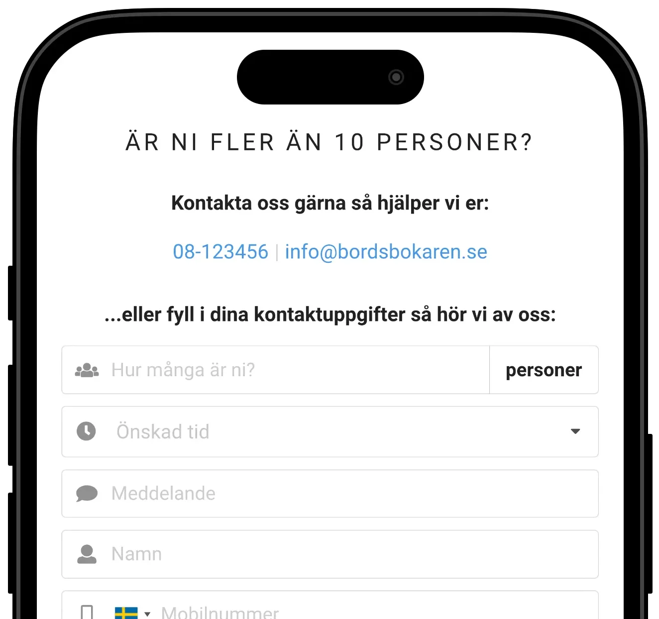 Fånga upp stora sällskap