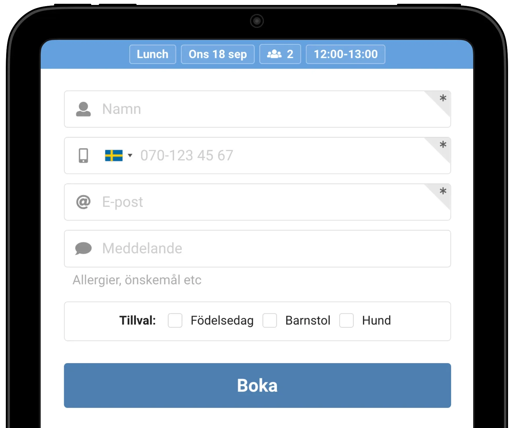 Missa inte speciella önskemål